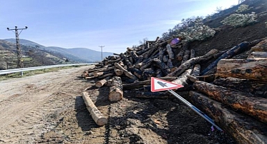 Çöken yolda çalışmalar başladı